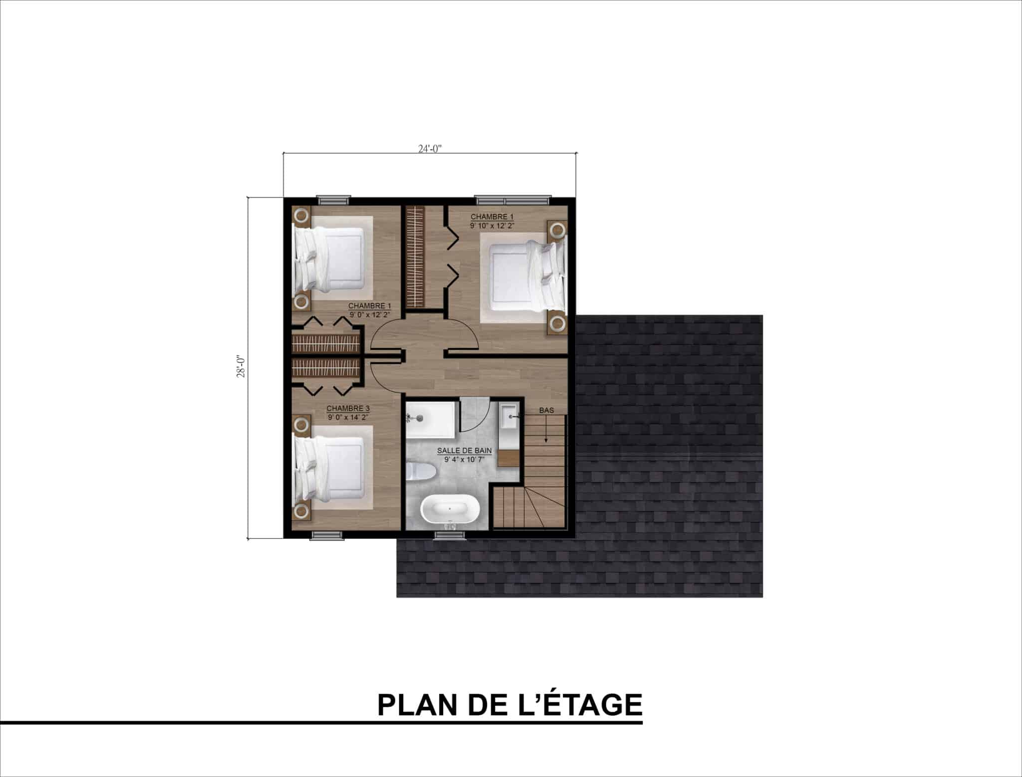 Maison cottage 24x28-etage